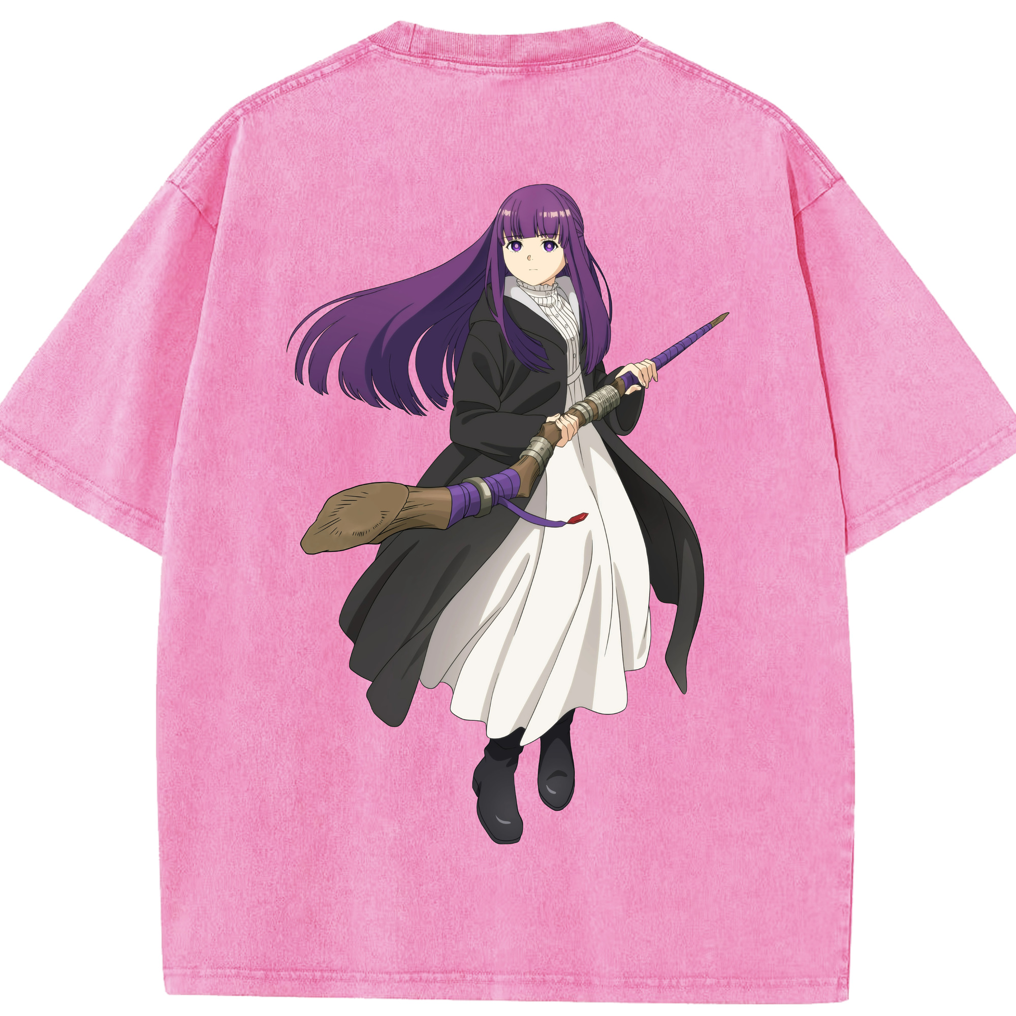 （画像用） 葬送のフリーレン Frieren 綿100% ヴィンテージ風 半袖Tシャツ（背面プリント）